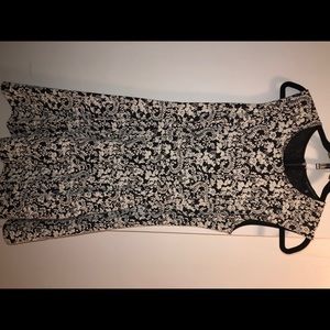 Dynamite A-line dress, black and white floral